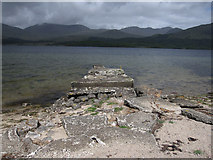 NN0738 : Remains of the pier, Ardmaddy Bay by Hugh Venables