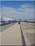 TQ3979 : Thames Path at the O2  Arena by Richard Rogerson