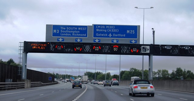 M25: junction 12 © N Chadwick cc-by-sa/2.0 :: Geograph Britain and Ireland