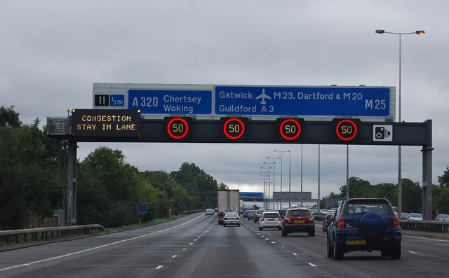 M25: anti-clockwise approaching junction... © N Chadwick cc-by-sa/2.0 ...