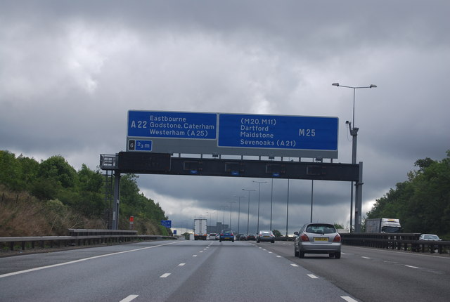 M25 anti-clockwise between junction 7... © N Chadwick cc-by-sa/2.0 ...