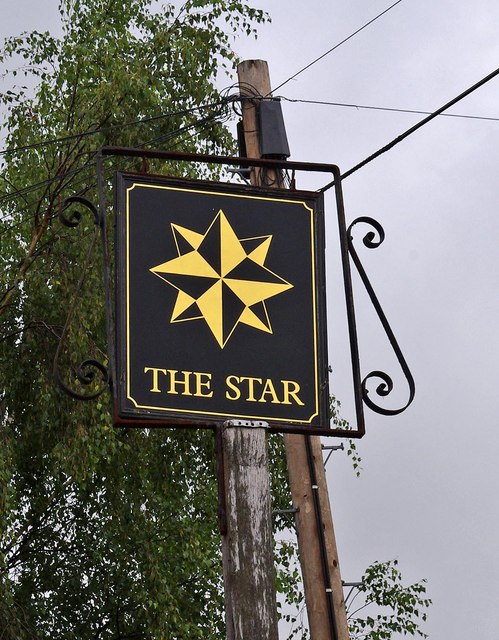 The Star (pub sign close-up), Kingston Road, Malden Rushett