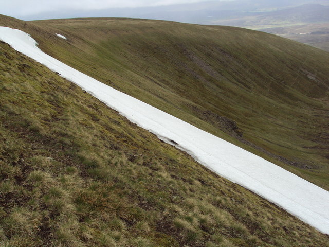 North ridge of Carn na Caim from head of Coire Cam