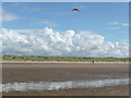 SD2912 : Kite flying on the beach, Ainsdale on Sea by Humphrey Bolton