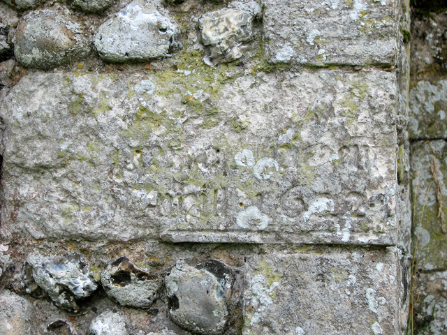 St Andrew's church in Hoe - '1622' carved in stone