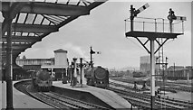 SO8318 : Gloucester Eastgate Station, with trains by Ben Brooksbank