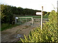 Footpath, through gate; Byway, up the road