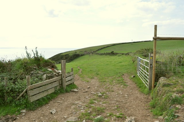 A gate on the footpath on Saunton Down