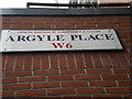 Street sign, Argyle Place W6