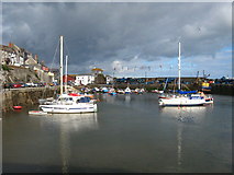 SX0144 : Yachts in Mevagissey inner harbour by Rod Allday