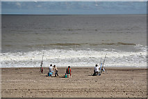 TF5478 : Beach fishing by Richard Croft
