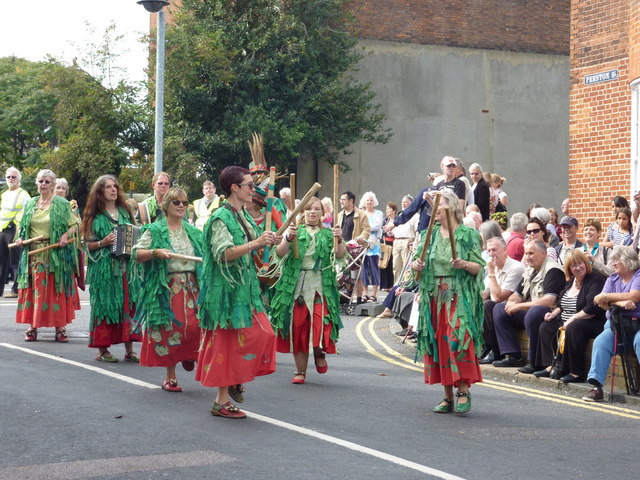 Morris dancing women in Preston Street