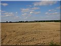 SP3248 : Stubble field near Herd Hill Farm by David P Howard