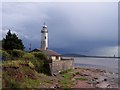 Storm clouds loom over Hale Head lighthouse