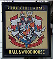 Sign for the Churchill Arms