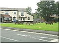 Picnic area in front of the Printers Arms