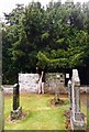 NN7447 : Ancient yew tree and churchyard, Fortingall, in 1992 by David Gearing