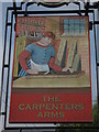 TQ9656 : The Carpenters Arms, Pub Sign, Eastling by David Anstiss