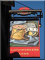 TQ8149 : Clothworkers Arms, Pub Sign, Sutton Valence by David Anstiss
