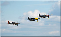 TL4646 : Three P-51 Mustangs in close formation over Duxford by Matthew Bristow