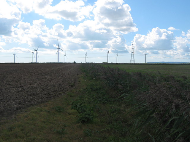 Little Cheyne Court Wind Farm and drain