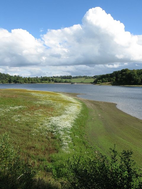Low water levels at Ogston Reservoir