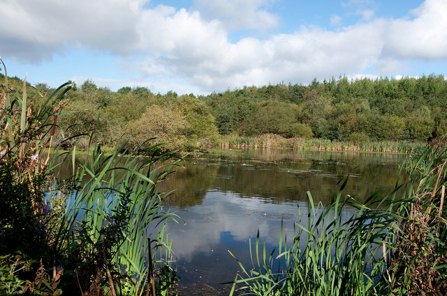 Parc Slip nature park lake - Fountain © Mick Lobb cc-by-sa/2.0 ...