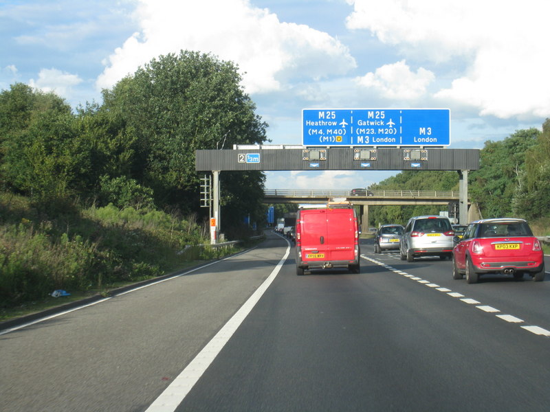 M3 Approaching Junction With M25 © Mr Ignavy Cc-by-sa 2.0 :: Geograph 