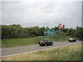 Slip road from A14 at junction 13