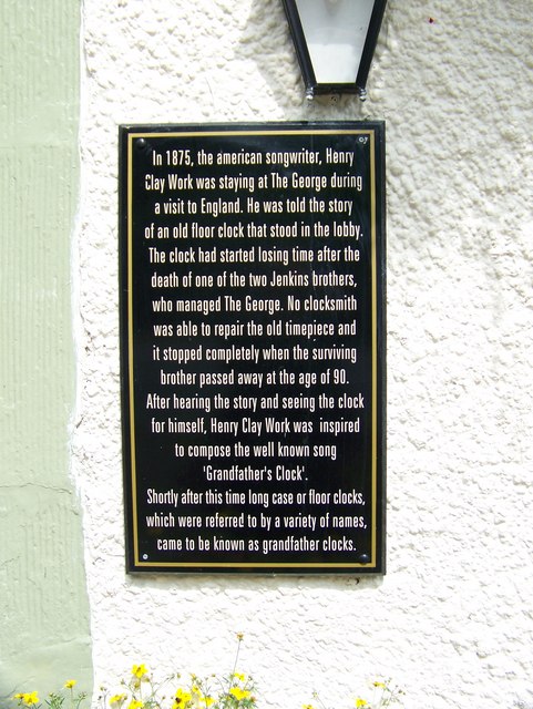 The plaque at the George Hotel