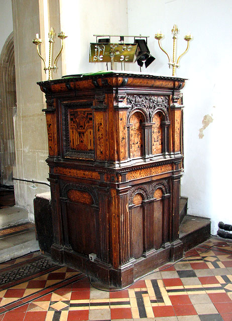 The church of SS Peter and Paul in Wangford - C17 pulpit
