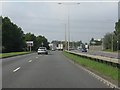 Spytty Road (A48) approaching the power lines