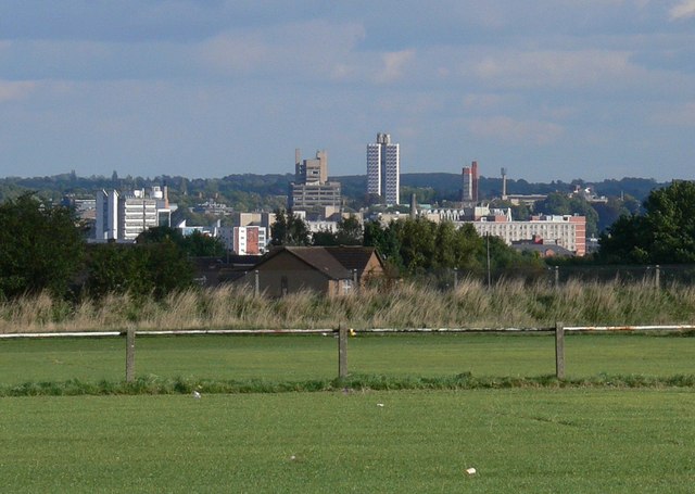 View towards Leicester city centre