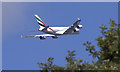 Emirates Airbus A380 over Cheadle Hulme