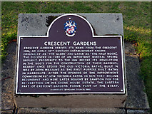 SE2955 : Plaque, Crescent Gardens, Harrogate by Jim Osley