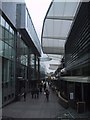 Partly covered walkway outside the Westfield Centre