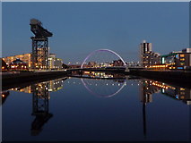 NS5665 : Glasgow: the Clyde at dusk by Chris Downer