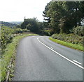 Sharp bend on the descent towards Usk