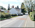 Monmouth Road enters Usk from the NE