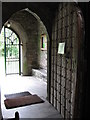 Entrance door and porch. St. Kew  Parish  Church