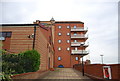 Riverside path and development off Nine Elms Lane