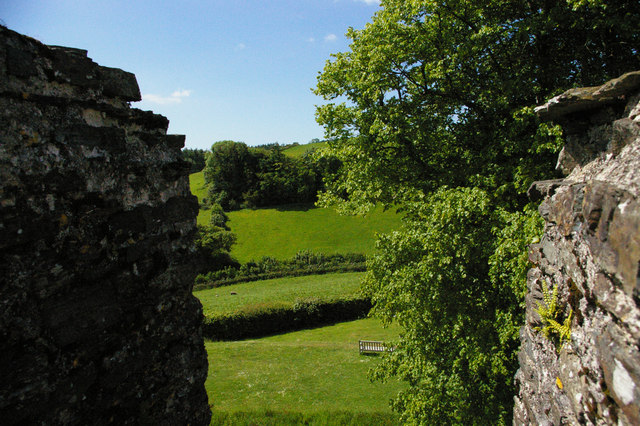 Restormel Castle: looking out from the keep