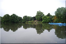 TQ2877 : Battersea Park - boating lake by N Chadwick