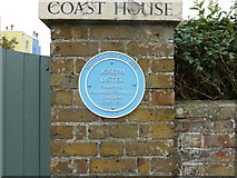 TR3751 : Blue plaque at Coast House, The Beach, Lower Walmer by pam fray