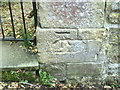 Benchmark on gatepost of #1 Kiln Cottages, Stanford Road