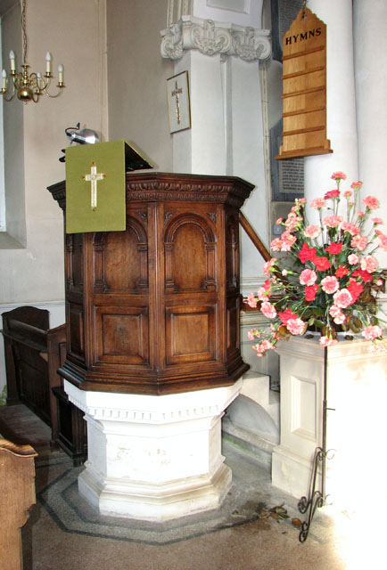 All Saints' church in North Runcton - the pulpit