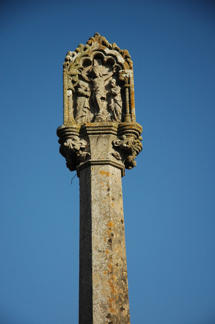 Detail of a cross at Llangovan