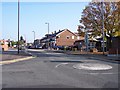 Mini roundabout and shops at Shevington