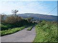 The lower end of the Rhydybengan Farm road