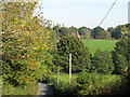 View across valley to Great Streele oast houses